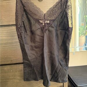 MAJE Black Lace Trim Tank